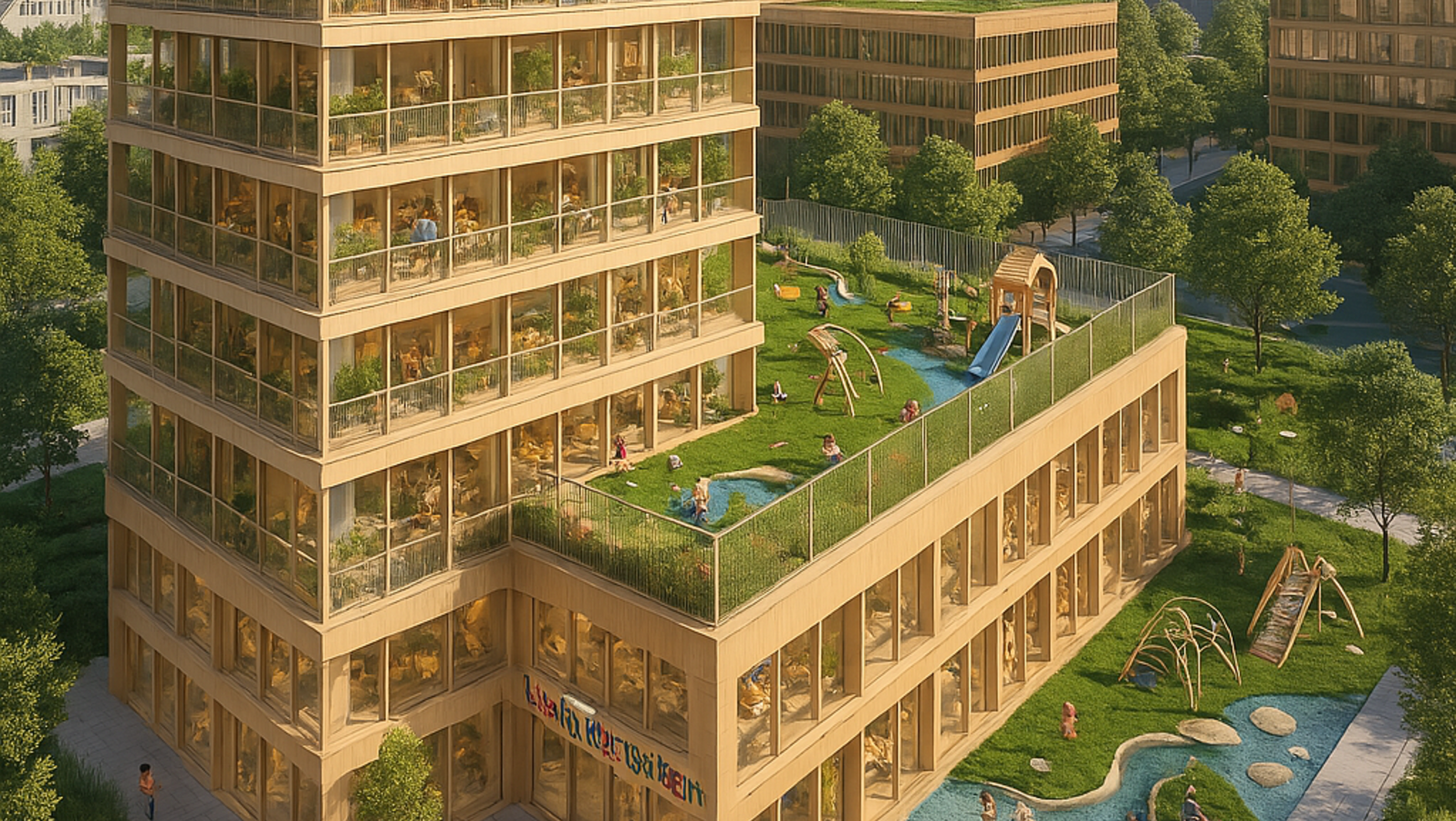 Münchens erste Hochhaus-Kita im Paketpost-Quartier