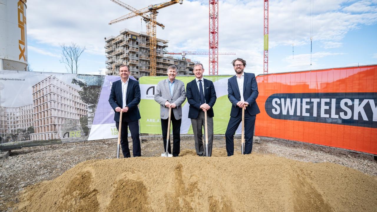 Baustart für Holz-Hybrid-Bürogebäude "ANCHOR" im VILLAGE IM DRITTEN