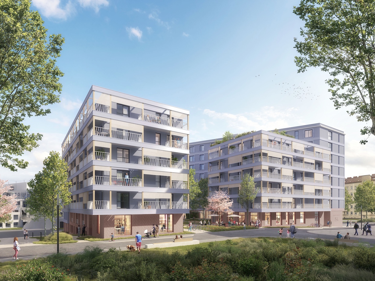 Visualisierung des Baufeldes 3im Village im Dritten